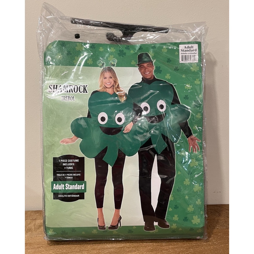 Amscan Adult Shamrock Costume St Patrick's Day Halloween Clover Tunic OS Unisex